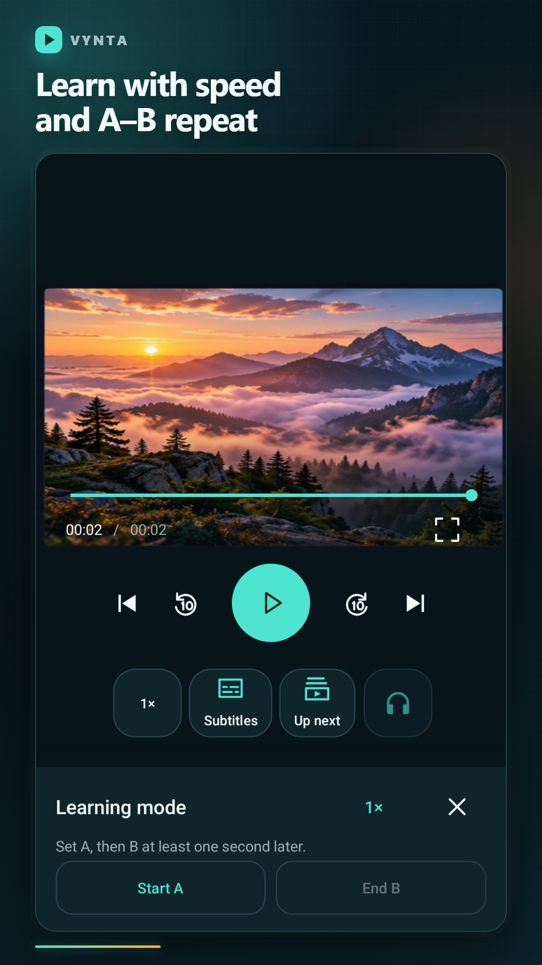 Vynta learning mode